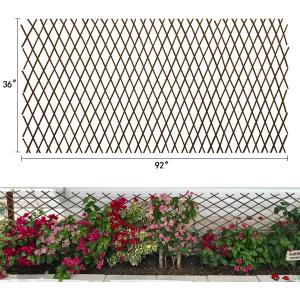 Expandable Garden Trellis Plant Support Willow Lattice Fence Panel for Climbing Plants Vine Ivy Rose Cucumbers Clematis, 36X92 Inch