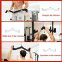 Fitvids LAT Pulldown Attachments, 5 Pieces Cable Machine Rowing Bar Set, Back Bicep Curl Tricep Lat Pull Down Strength Training Handles, Home Gym Fitness Cable Attachments with Non-Slip Rubber Coating