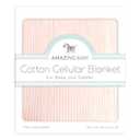 Amazing Baby Cellular Blanket, Premium Cotton Knit, Ultra Soft, Breathable, Cozy Gift for Baby Boys and Girls, Favorite Toddler Blanket, 44 x 44 inches (112 x 112 cm), Soft Pink