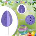 DoubleFill 6 Pcs 3D Easter Eggs Yard Decorations Outdoor Faux Speckled Eggs Yard Signs with 12 Plastic Stakes Waterproof Lawn Garden Signs for Easter Spring Home Pathway Outdoor Decor