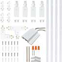 White Full Accessories and Rails Kit for H Type Track Lighting Systems, 4-Pack & 13FT