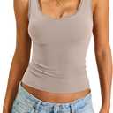 EasyGala Womens Cotton Lace Trim Tank Tops Slim Fit Scoop Neck Cami Cute Going Out Tops Summer Backless Sleeveless 2026