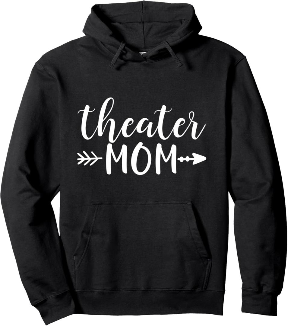 Theater Mom & Arrow in White Text Gift ACN065b Pullover Hoodie, Small Size