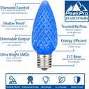 Novelty Lights 25PK C9 LED Faceted Ultra Bright Dimmable Outdoor Christmas Light Replacement Bulbs, LED Replacement Bulbs, Outdoor Light Bulbs String Light Bulbs (Blue)
