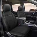 GIANT PANDA Front Car Seat Cover Customized Fit Chevy Silverado 1500 2500 3500 Trucks Seat ProtectorsFaux Leather (Black) 2-Pack (Built-in seat belt (not compatible))