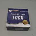 Entry One-Touch Push Button Locking Door Handle Lock with Keys,Non-Handed Opening,Entrance Reversible Left Right Lever for Interior/Exterior Front Door, ADA-Compliant Knob,for Office,Bathroom (Matte Black)