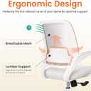 NEO CHAIR Home Office Desk Chair Ergonomic Mesh with Lumbar Support, Ivory