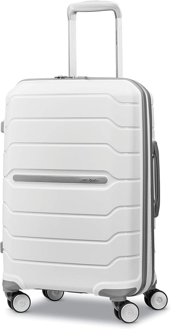 Samsonite Freeform Hardside Carry-On Luggage with Spinner Wheels - Hardshell Suitcase - TSA, Airline-Approved - Expandable Hard Shell, Smooth Rolling Wheels for Lightweight Travel - White 23"
