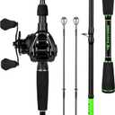 KastKing Zephyr Dual-Tip Fishing Rod and Reel Combo,Spinning & Baitcaster Combo,Dual Tips Section for Different Powers,IM6 Graphite 2-Piece Rod with Extra Tip,Sensitive & Powerful,Freshwater Fishing