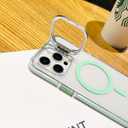 iPhone 13 Pro Case, MagSafe Compatible, Magnetic Kickstand Case for Women, Clear Green
