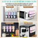Magnetic Cup Holder for Fridge,8 Cups Water Bottle Organizer for Stanley 30 40 oz with Tumbler Lid Organizer,High Capacity Heavy Duty Kitchen Storage Rack Accessories