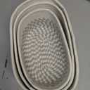 8x13, 8x12, 8x12in Fabric Baskets, White/Gray, 3 Pcs