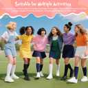 Cozypower 4 Pairs Calf Knee High Sock for Girl Kid Boy, Cotton School Uniform Unisex Solid Seamless Sock for Dress (Medium, Balck,white,navy Blue)