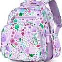 mibasies Toddler Backpack for Girls 2-4: Preschool Kindergarten Backpack - Cute Kids Backpacks for Girls - Flower Light Purple