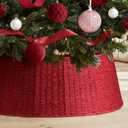 Hommtina Christmas Tree Collar- 26",Christmas Tree Base Christmas Tree Basket Collar for Home, Living Room,for Covering Tree Stand (Red, 26 in)