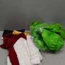 Christmas Green Costumes Adult, 8pcs Furry Santa Claus Costume for Men Funny Cosplay Santa Costume (Medium, Red)