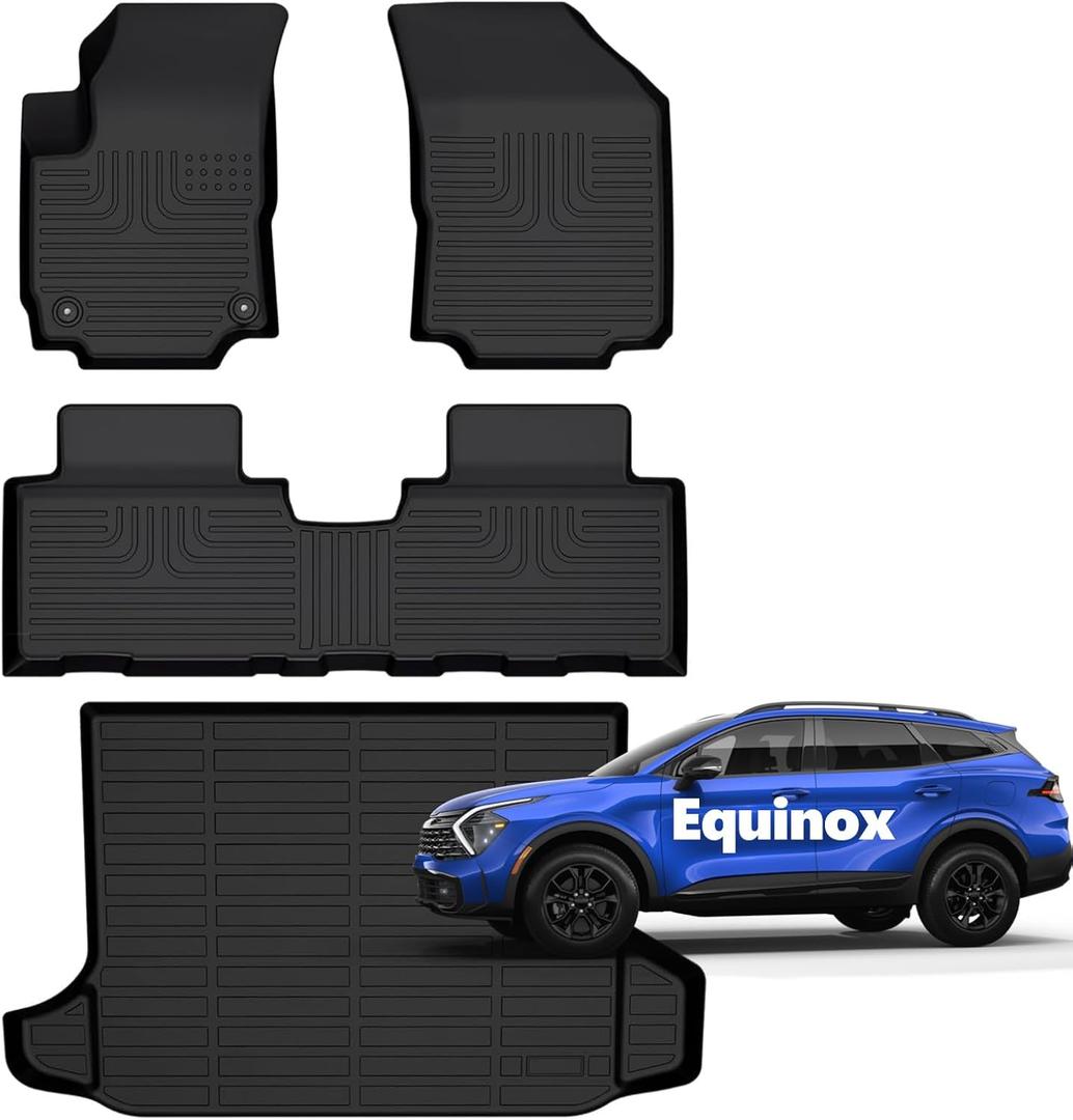 for Chevy Equinox/GMC Terrain Floor Mats 2018-2024 Car Mats for Chevy Equinox All Weather Floor Mats Cargo Liner Accessories 2024 2023 2022 2021 2020 2019 2018