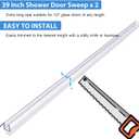2-Pack Butecare Frameless Shower Door Bottom Seal for Glass Doors Stop Shower Leaks and Create a Water Barrier (1/2 x 39)