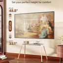 Easel Floor TV Stand with Storage for 49-86 inch TVs, Height Adjustable 4-Leg Universal TV Stand with Cable Management & Protective Pads, Holds 110 lbs for Living Room, Office, School, White
