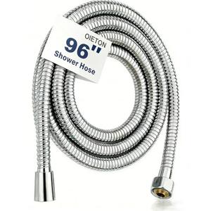 OIETON 96 Inch Shower Hose, Flexible Stainless Steel Metal Extension Hose with Brass Insert and Nut