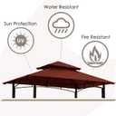 Grill Gazebo Replacement Canopy Roof Hugline 5x8 Outdoor Grill Shelter Canopy Top Double Tiered BBQ Tent Cover Fit for Model L-GG001PST-F (Burgundy)
