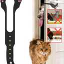 Cat Door Latch Holder,8 Adjustable Sizes Stronger Flex Cat Door Stopper, Keep Door Open 1.5" to 8", Let's Cats in and Keeps Dogs Out of Litter & Food, No Tool Required & No Wall Damage