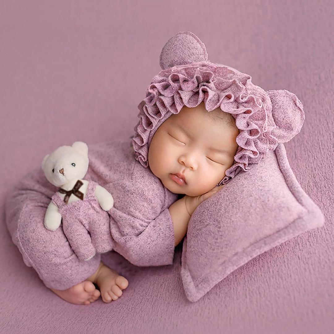 Holibeat Baby Girl Purple Photography Props Super Soft Newborn Girl Photo Shoot Outfits Costumes Purple