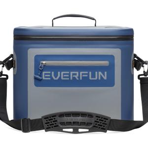 EVERFUN Soft Cooler 30 Can, Portable Insulated Small Cooling Lunch Box for Men and Women, Leakproof Ice Chest Bag for Travel, Beach, Camping, Beverage, Boating, Fishing, Tailgating, Work and Picnic (BLUE)