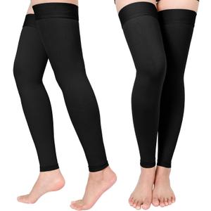 Compression Stockings for Women & Men, 2 Pairs 15-20mmHg Thigh High Compression Socks for Varicose Veins, Swelling, Pregnant, M