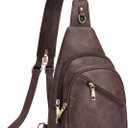 SYTRAH Anti Theft Sling Bag for Women, RFID Crossbody Purses Convertible Sling Backpack, Cross Body Purse Chest Bag for Travel Daily Use Coffee Brown