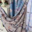 Double Sided Patterned Vintage Floral Blackout Curtains for Bedroom 2 Panels 84 Inches Long Thermal Insulated Room Darkening Blue Window Drapes for Living Room (Front ( Blue Color)/Back ( Coffee Color))