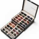 20 Slots Sunglass Organizer for Women Men Multiple Pairs of Sunglasses Storage Box See-Through Display Show Case (Black)