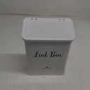 SUBEKYU Magnetic Lint Bin for Laundry Room, Wall Mounted Metal Lint Box Holder Can with Lid for Dryer, Lint Basket for Laundry Room Organization, White