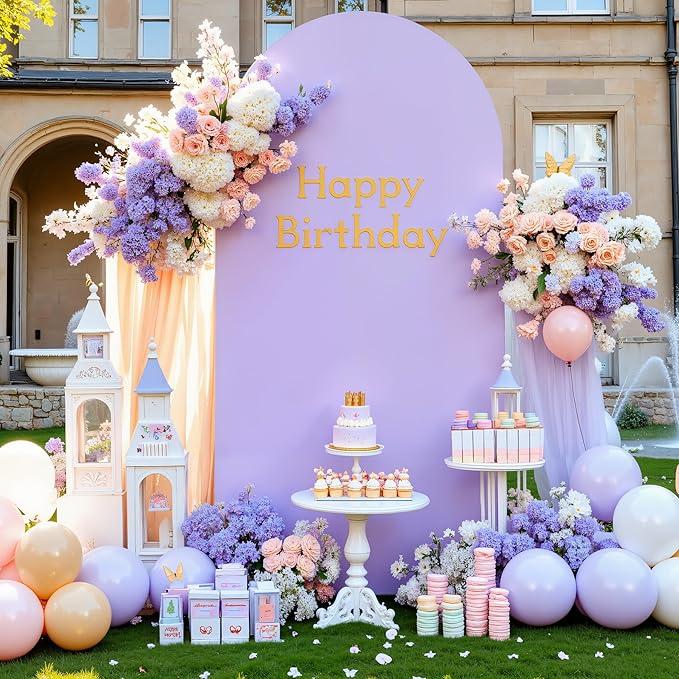 Purple Pink Arch Backdrop Cover 7.2FT Party Wedding Arch Covers Stretchy Backdrop Decorations Baby Shower Bridal Shower Photo Birthday Lavender Lilac Arch Cover Spandex