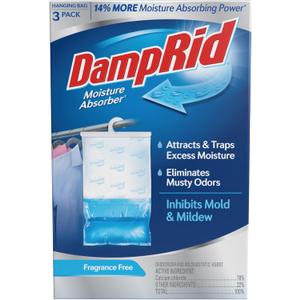DampRid Fragrance Free Hanging Moisture Absorber, 16 oz., 3 Pack - Eliminates Musty Odors for Fresher Air, Ideal Moisture Absorbers for Closet, 14% More Moisture Absorbing Power*