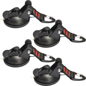 4PCS Suction Cups Heavy Duty with Hooks, Outdoor Strong Suction Cup Wall Anchor for Camping Tarp Accessory, Car Side Awning, RV Boat Window Glass Camping Trap