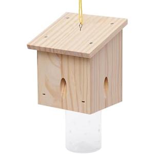 Carpenter Bee Trap for Outside - Pentroof Style Nature Hanging Wood Carpenter Bee Traps Outdoor - Best Bee Trap - Insect Traps with Removable Vault (1 Pack)