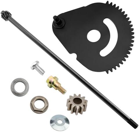 938-05078 Steering Rod Shaft & 617-04094 Steering Gear Kit Contain 941-0656A Gear Bushing & 948-0389 Steering Rod Cap Washer and Screw Compatible with MTD, Troy-Bilt, Cub Cadet, Craftsman Lawn Mower