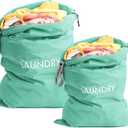 WiseBoy 2 Pack Laundry Bags, Washable Wet Dry Bag, Travel Laundry Bag Dirty Clothes Organizer, Swimming Yoga Bathing Suit Workout Wet Dry Bag - Blue