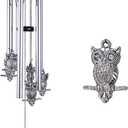 Owl Wind Chimes Outdoor/Indoor Decor - Memorial Wind Bells, Romantic Wind Catcher, Blessing Windchimes Gifts for Mom, Home, Balcony, Yard, Tree, Indoor, Festival Garden Decoration(5 Tubes, 6 Owls)