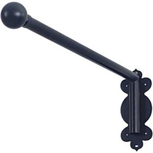 Swing Arm Curtain Rod for Front Door, Side Panels, Window Curtain Display Stand, Drapery Arm (Black, 20IN)