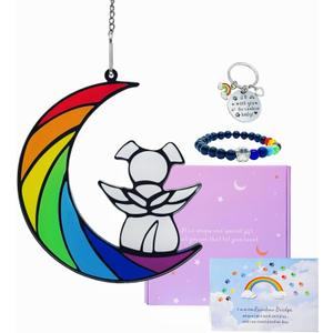 Dog Memorial Gifts for Loss of Dog,Dog Memorial Sun Catcher, Pet Loss Sympathy Gift,Dog Death Sympathy Gifts,Rainbow Bridge Dog Memorial Gifts,Pet Memorial Gifts for Dogs Loss of Dog