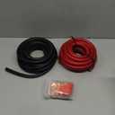 1/0 Gauge Wire 1/0 AWG Battery Cable (20FT Red+20FT Black), Copper Clad Aluminum CCA Amp Wiring Kit, Automotive Wire with Terminals Connectors, for Car Audio Speaker, Marine, RV Trailer