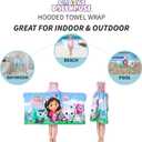DreamWorks Gabby's Dollhouse Bath/Pool/Beach Soft Cotton Terry Hooded Towel Wrap, 24 in x 50 in, By Franco Kids