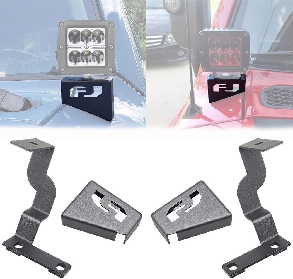 FJ Cowl Light Bracket Hood Ditch Mount A Pillar LED Pods Driving Light Mounting Bracket Compatible with Toyota FJ Cruiser 2007-2014