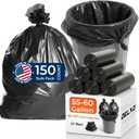 5 x Delxo 55-60 Gallon Trash Bags, 150 Count, 40×54'' Large Black Garbage Bags – Light-to-Medium Duty Star-Seal Can Liners for Commercial, Lawn and Leaf Bags – Bulk Value Pack, Made in USA