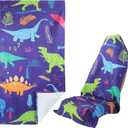 2 x Car seat Cover Towel Front Seats for Beach Swimming, Sports, Camping,Yoga, Sweating. car seat Towel Easy to Clean, Protect from Damage by Sweat, Pets, and Scratches (Dinosaur, 1 Pcs)
