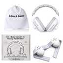 Lilian&Gema 2-in-1 Baby Ear Muffs Noise Protection up to 48 Months - Baby Airplane/Travel Essentials - Adjustable Noise Reduction Earmuffs - Ear Protection Headphones for Infant & Toddler, White