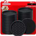 Non Slip Furniture Pads - 2" Anti Skid Caster Cups, 7PCS Round Furniture Coasters for Hardwood Floors, Anti Slide Furniture Cup Bed Couch Floor Protectors,Furniture Stoppers to Prevent Sliding(Black)