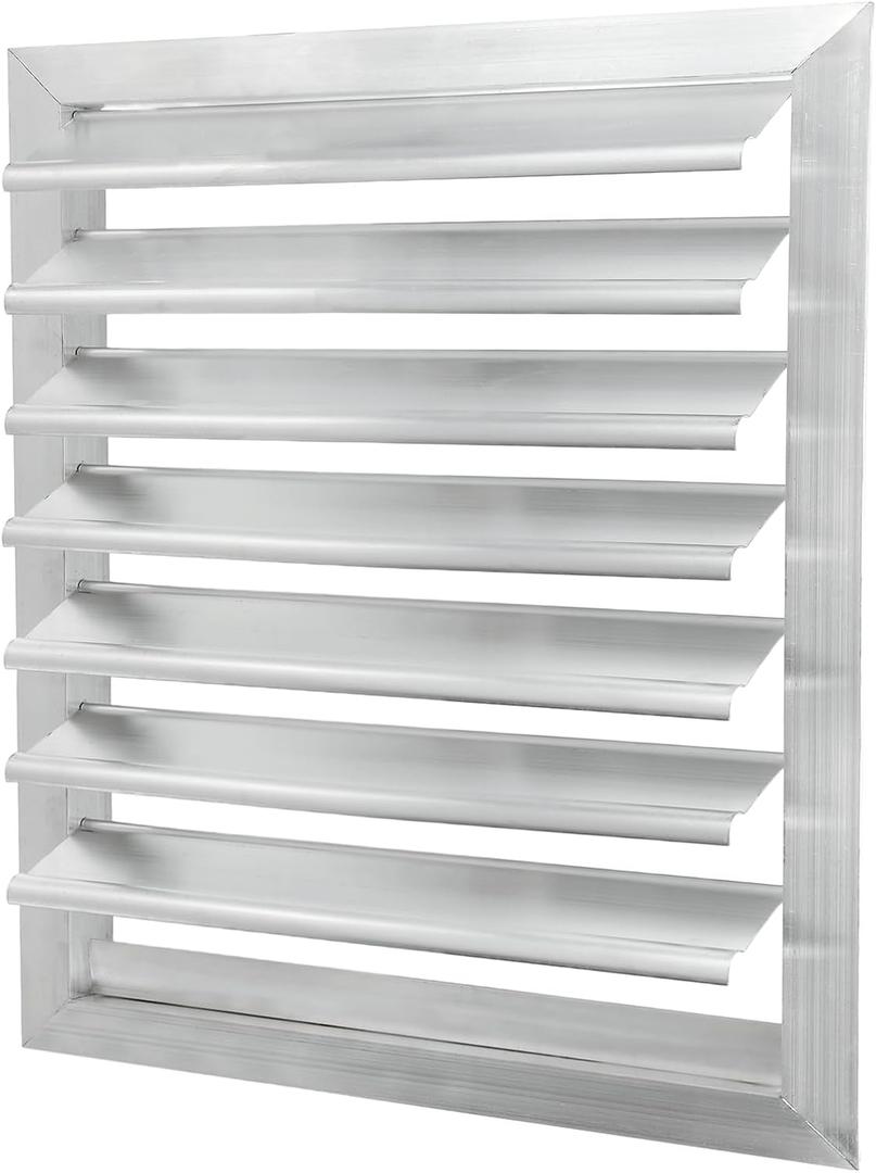 PATIKIL 16x16 Inch Aluminum Vent Cover, Louver Shutter Exhaust Fan Louvered Vent Automatic Gravity Square Grill Self-Closing Vent Cover for Greenhouse Industrial Exhaust HVAC System